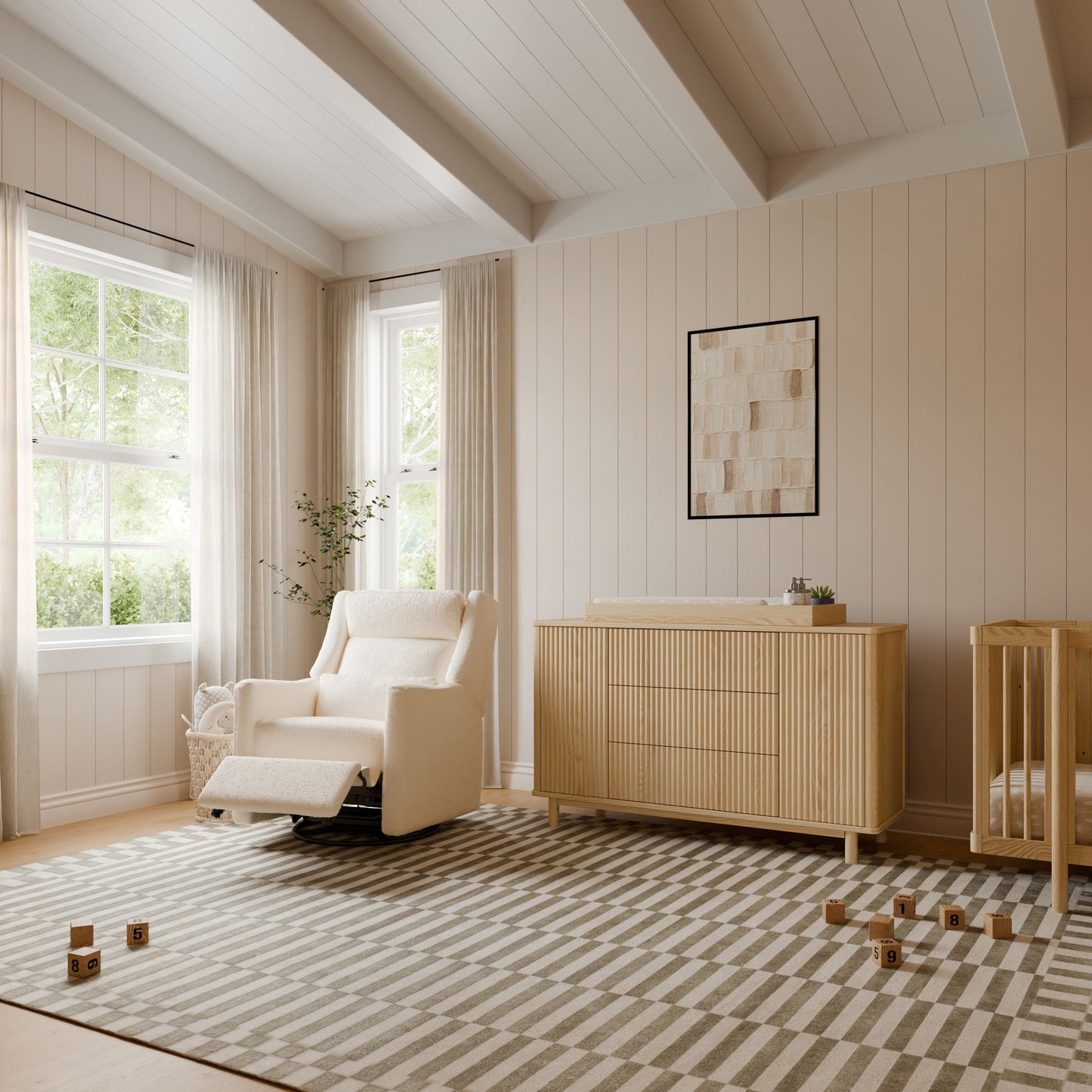 Kiwi Plus Power Glider Recliner w/ Power Headrest in Performance Beach Eco-Weave