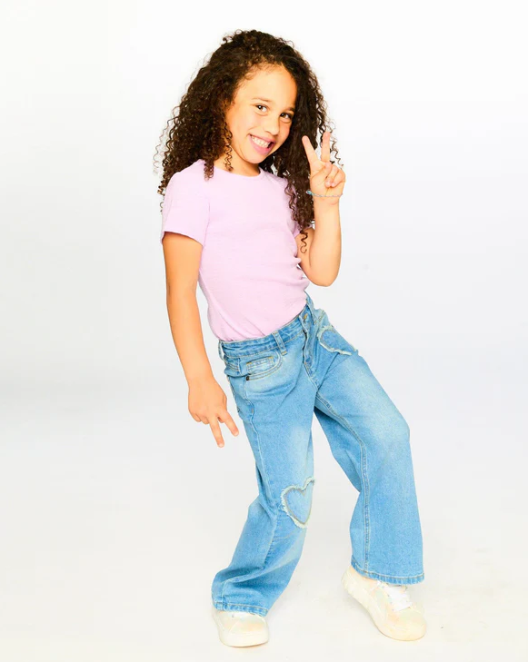 DEUX PAR DEUX WIDE LEG LIGHT BLUE DENIM JEANS