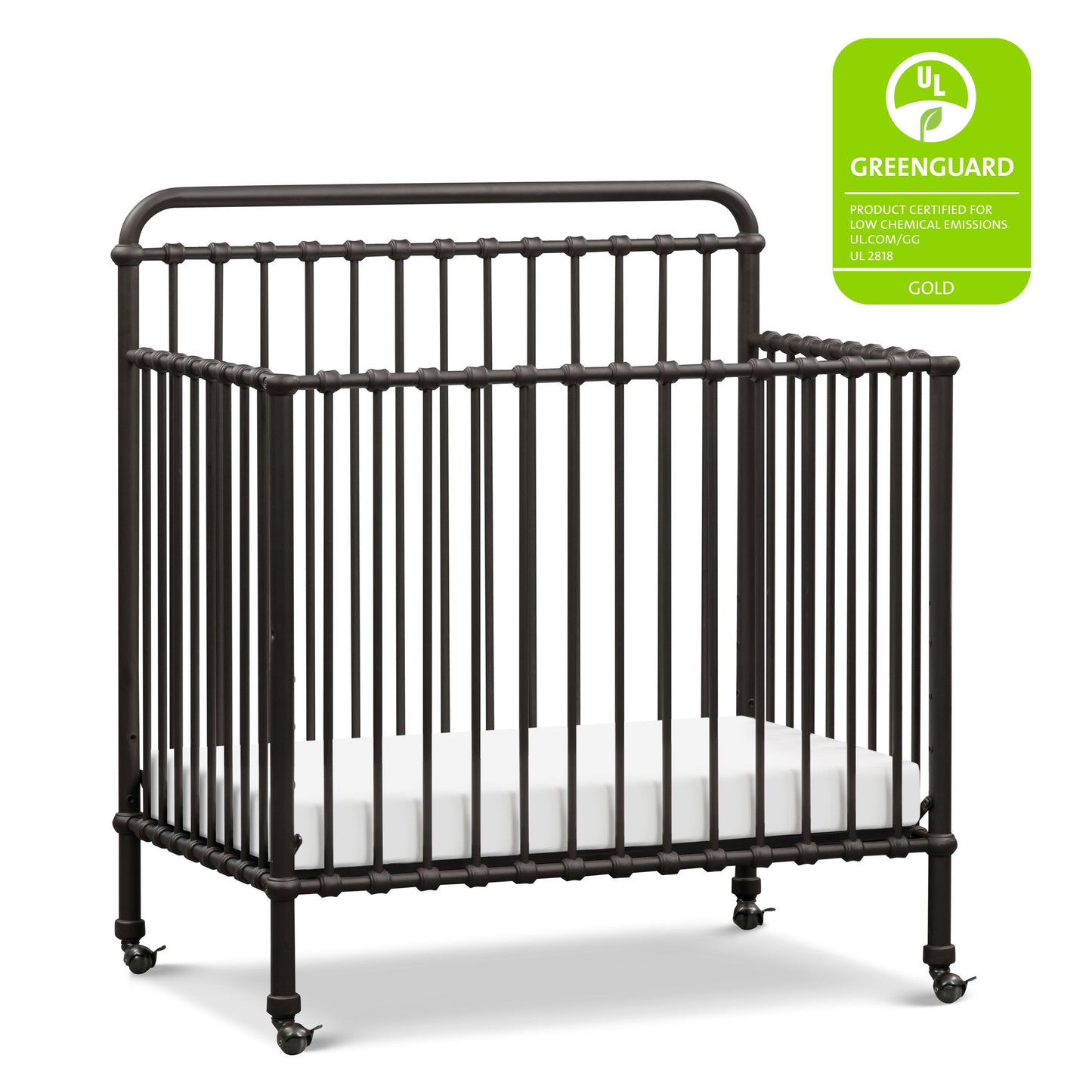 Winston 4-in-1 Convertible Mini Crib in Vintage Gold