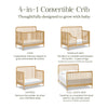 Liberty 4-in-1 Convertible Spindle Crib in Warm White