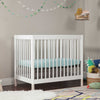 Gelato 4-in-1 Convertible Mini Crib and Twin bed in Natural Walnut Finish with Gold Feet