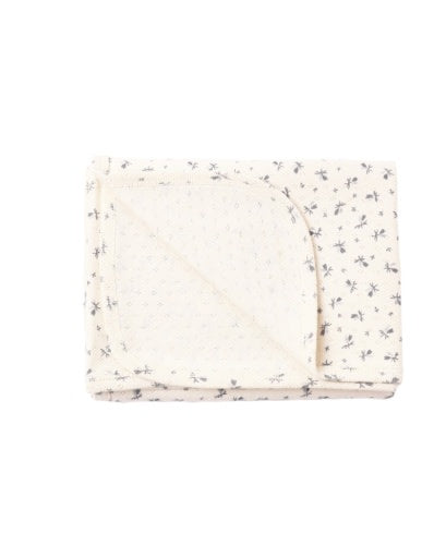 QUINCY MAE POINTELLE BABY BLANKET BLUE DITSY