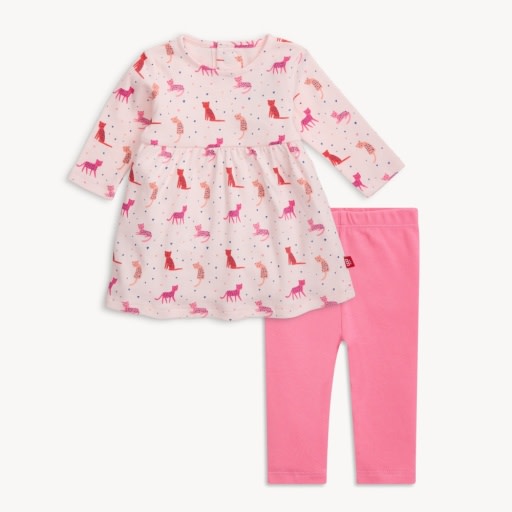 CHEETAH BONITA ORGANIC COTTON DRESS + LEGGING SET