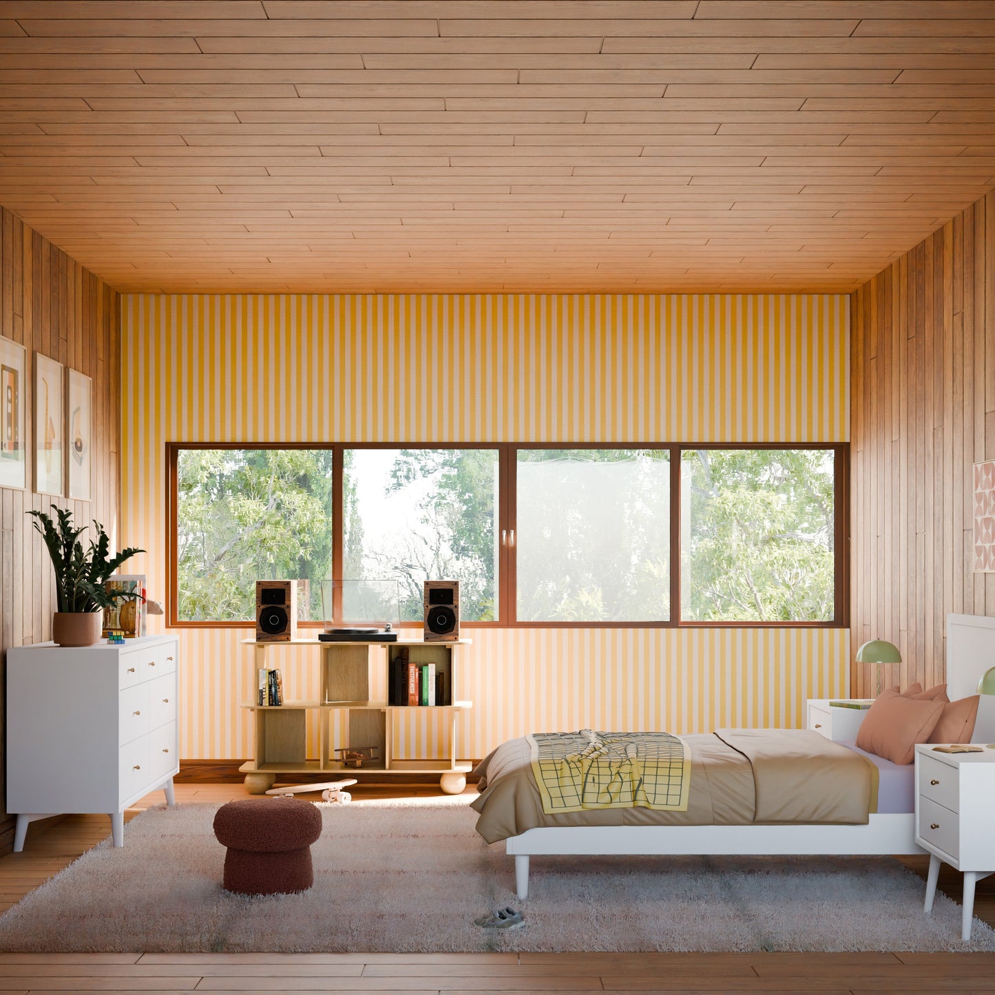 Palma 7-Drawer Double Dresser, Assembled in Warm White