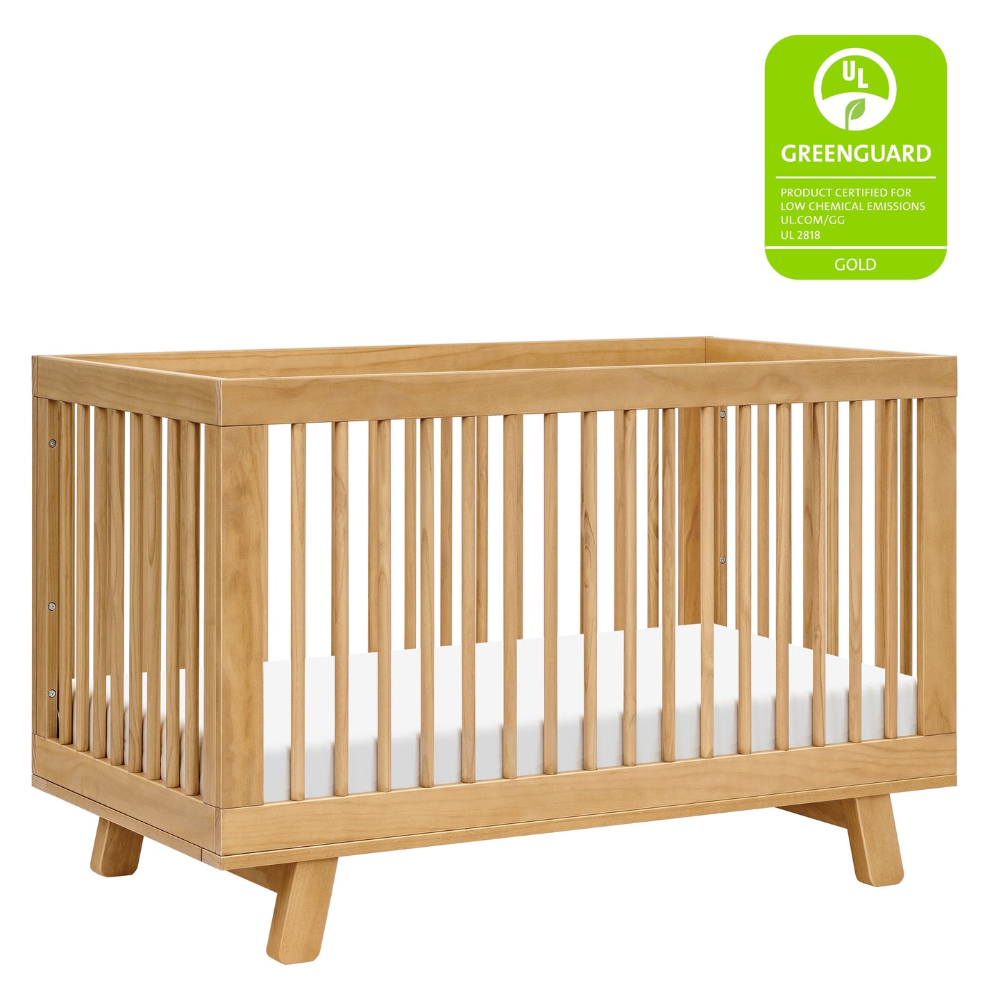 Hudson 3-in-1 Convertible Crib w/ToddlerBedConversionKit in White/Washed Natural