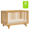 Hudson 3-in-1 Convertible Crib w/ToddlerBedConversionKit in White/Washed Natural