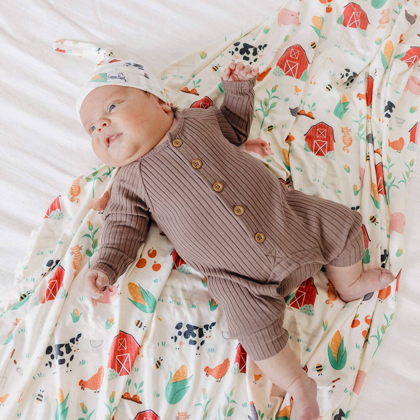 COPPER PEARL KNIT SWADDLE BLANKET - FARMSTEAD