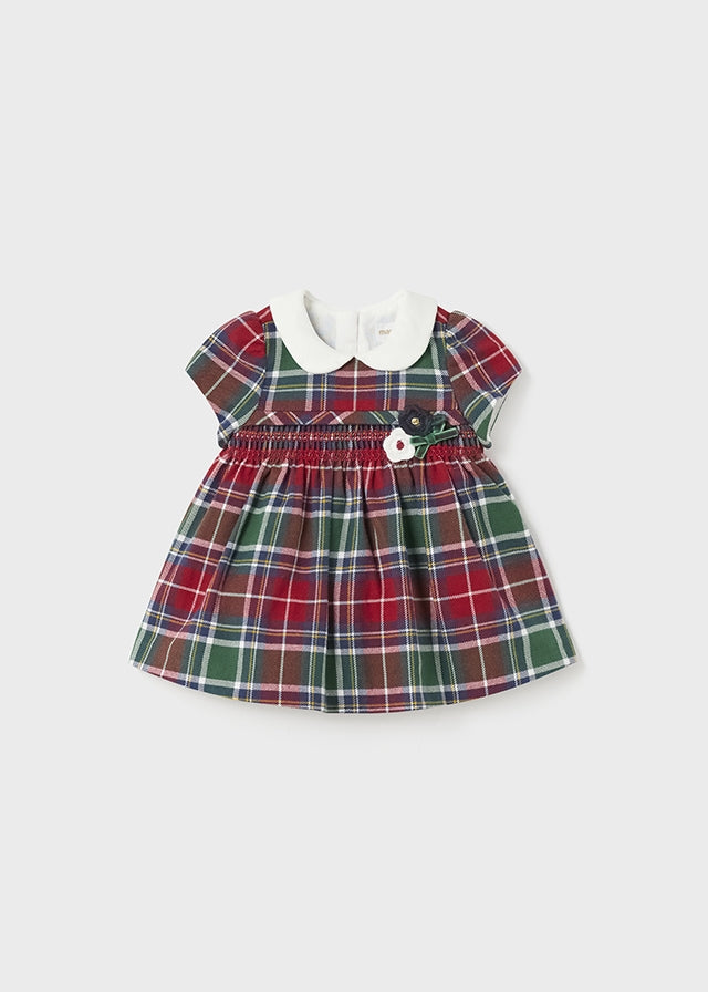 Mayoral-Baby Girls Red & Green Tartan Dress Mayoral-Baby Girls Red & Green Tartan Dress