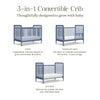 Liberty 3-in-1 Convertible Spindle Crib w/Toddler Bed Conversion Kit in Dusty Rose