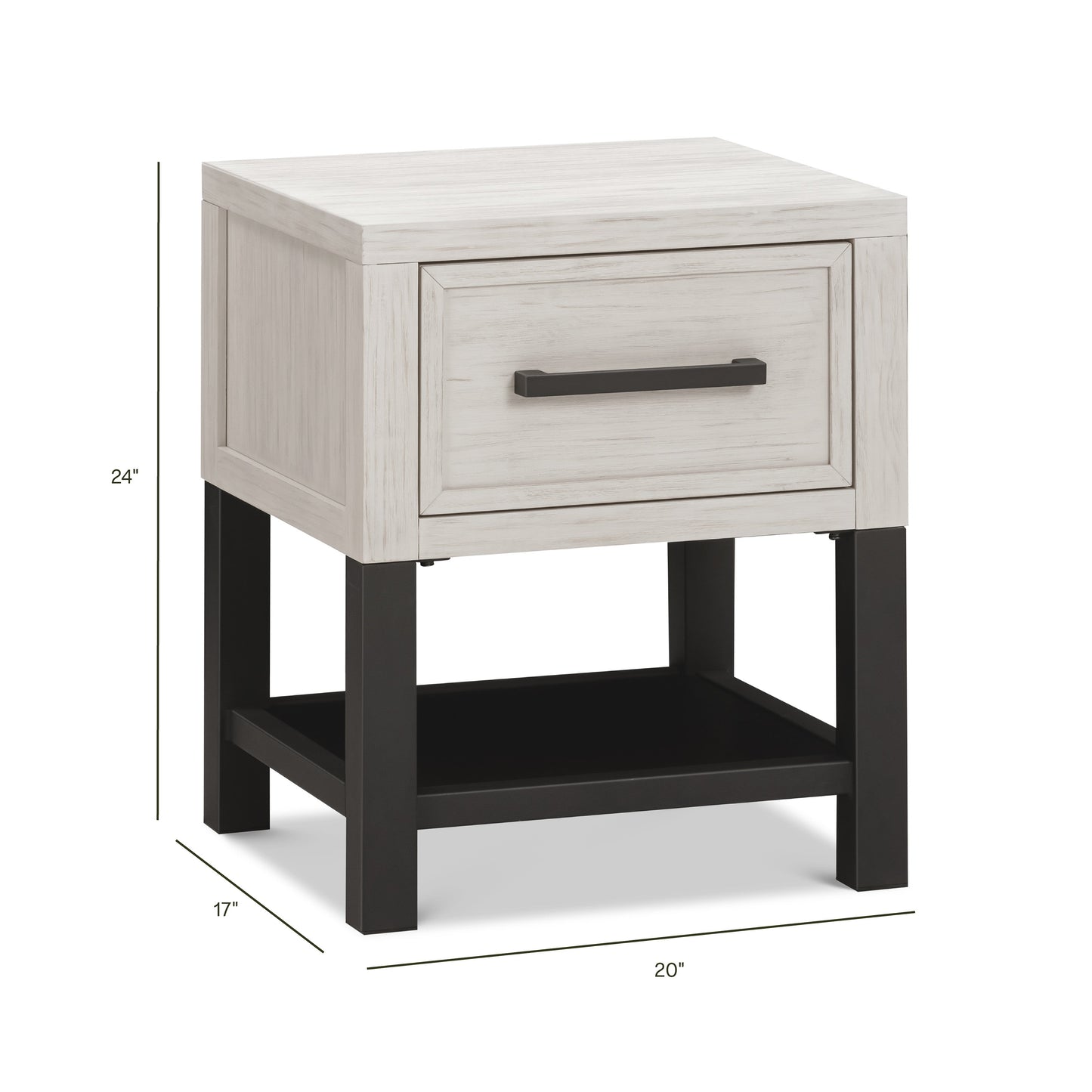 Newbern Nightstand, Assembled in Driftwood