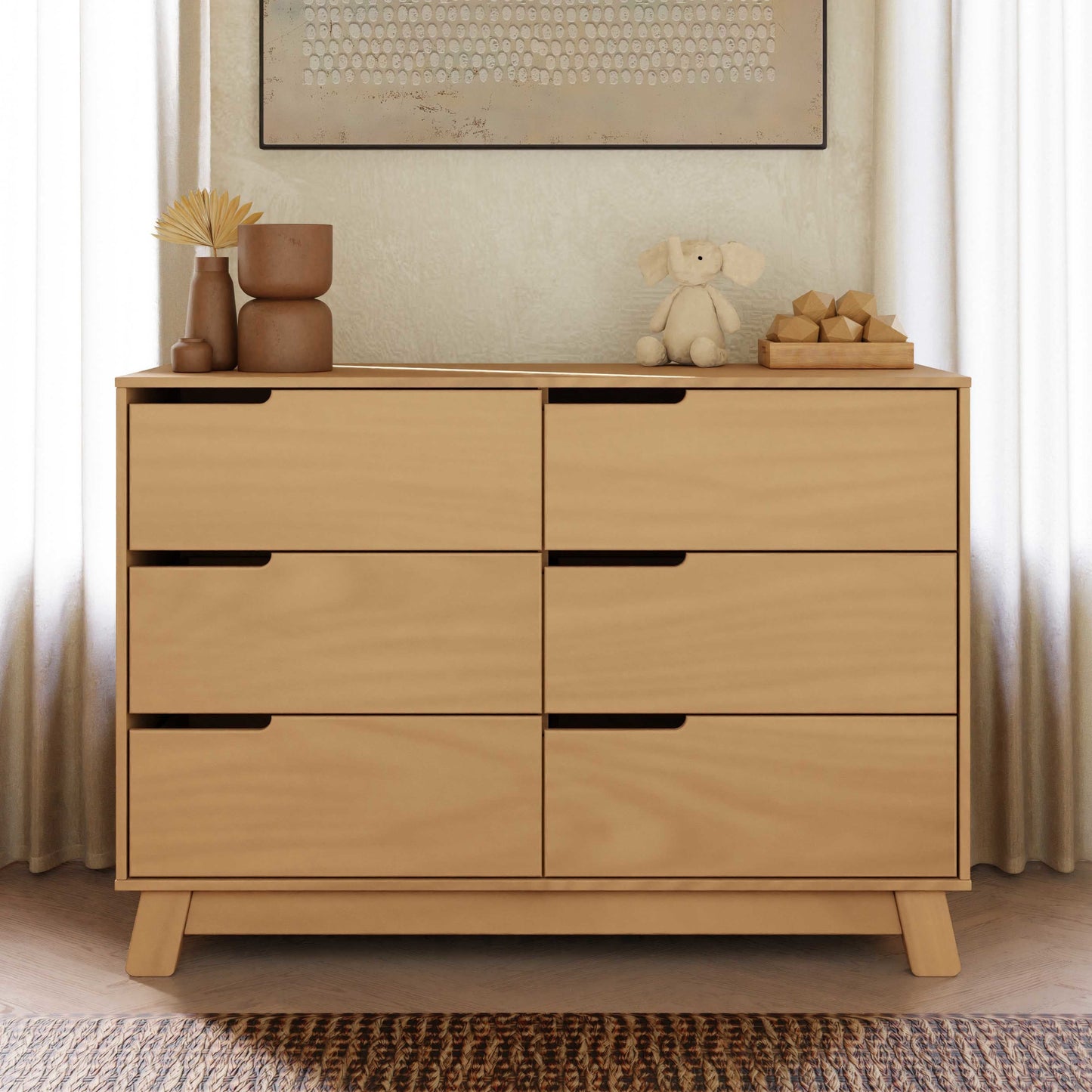 Hudson 6-Drawer Double Dresser, Assembled in Honey