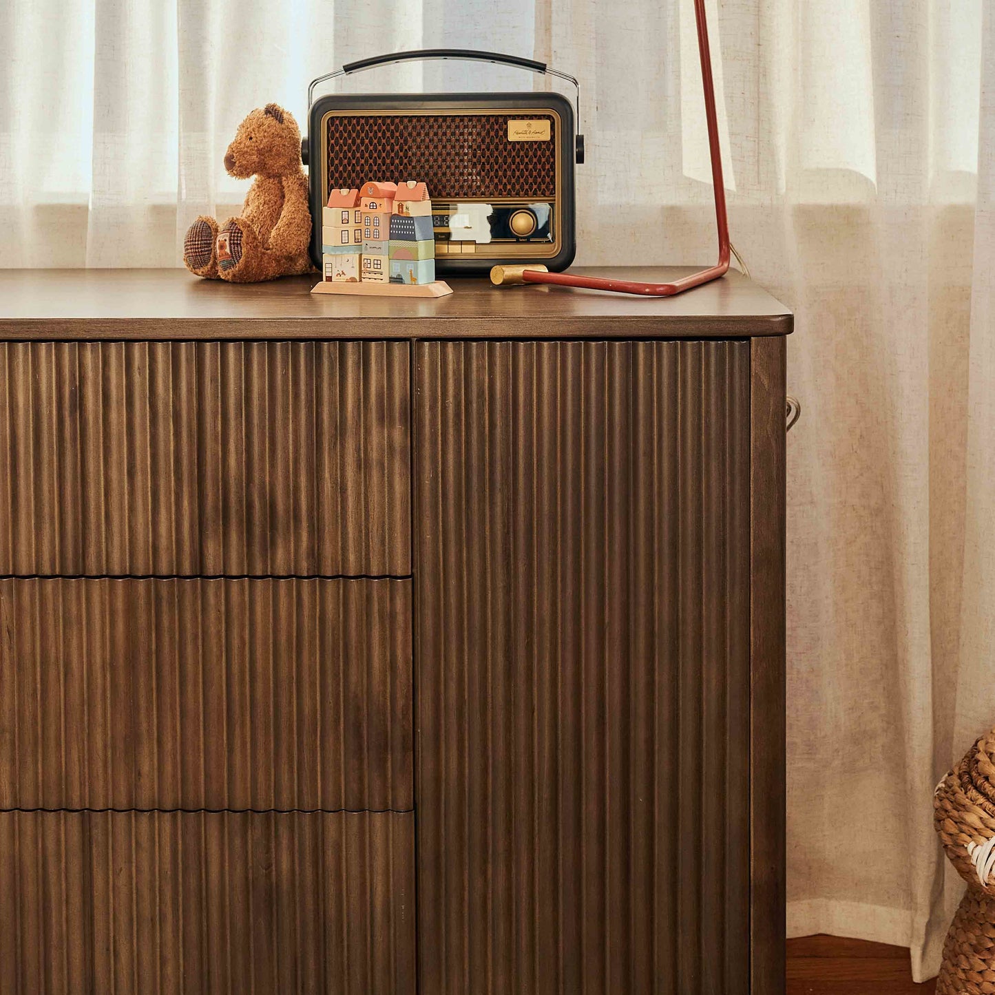 Pogo Tambour Assembled Dresser in Olive