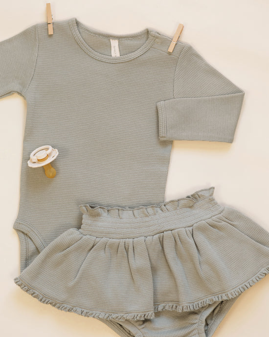 QUINCY MAE WAFFLE LONG SLEEVE BODYSUIT LAUREL