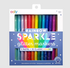 RAINBOW SPARKLE GLITTER MARKERS - SET OF 15