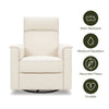 Willa Deluxe Power Glider Recliner w/Heat&Massage in Performance Beach Eco-Weave