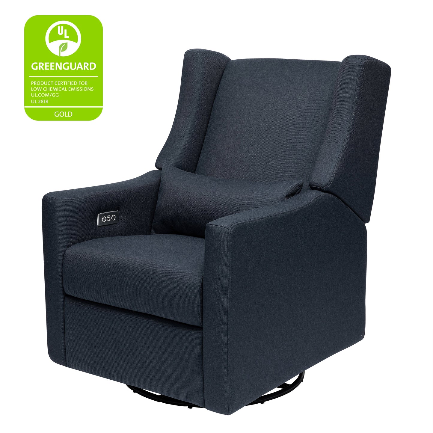 Kiwi Glider Recliner w/ Electronic Control and USB in Ivory Boucle w/Gold Base