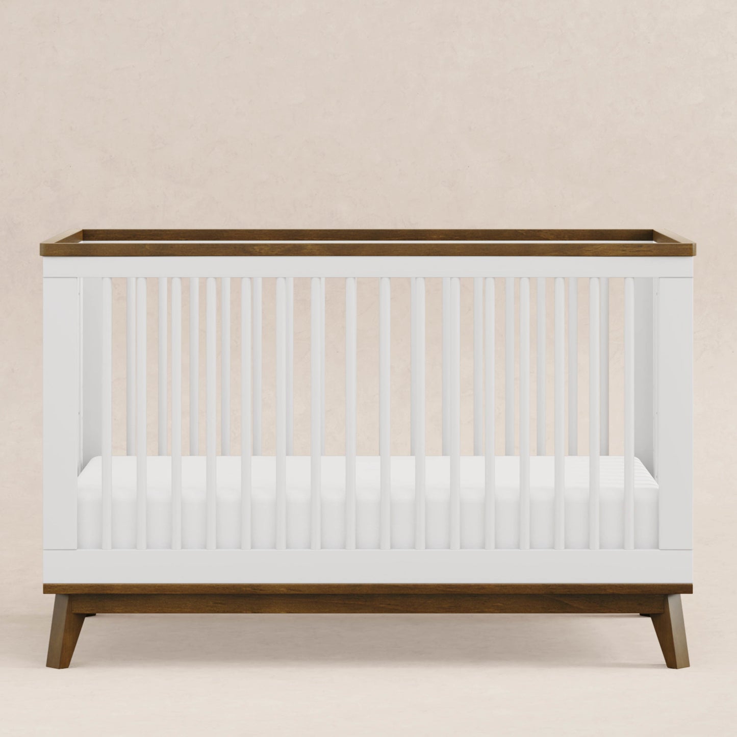 Scoot 3-in-1 Convertible Crib w/ToddlerBedConversion Kit in White/WashedNatural