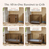BABYLETTO PALMA 8-IN-1 CONVERTIBLE ALL-STAGES CRIB WITH BASSINET & TODDLER BED KIT