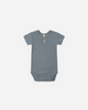 QUINCY MAE RIBBED HENLEY BODYSUIT OCEAN