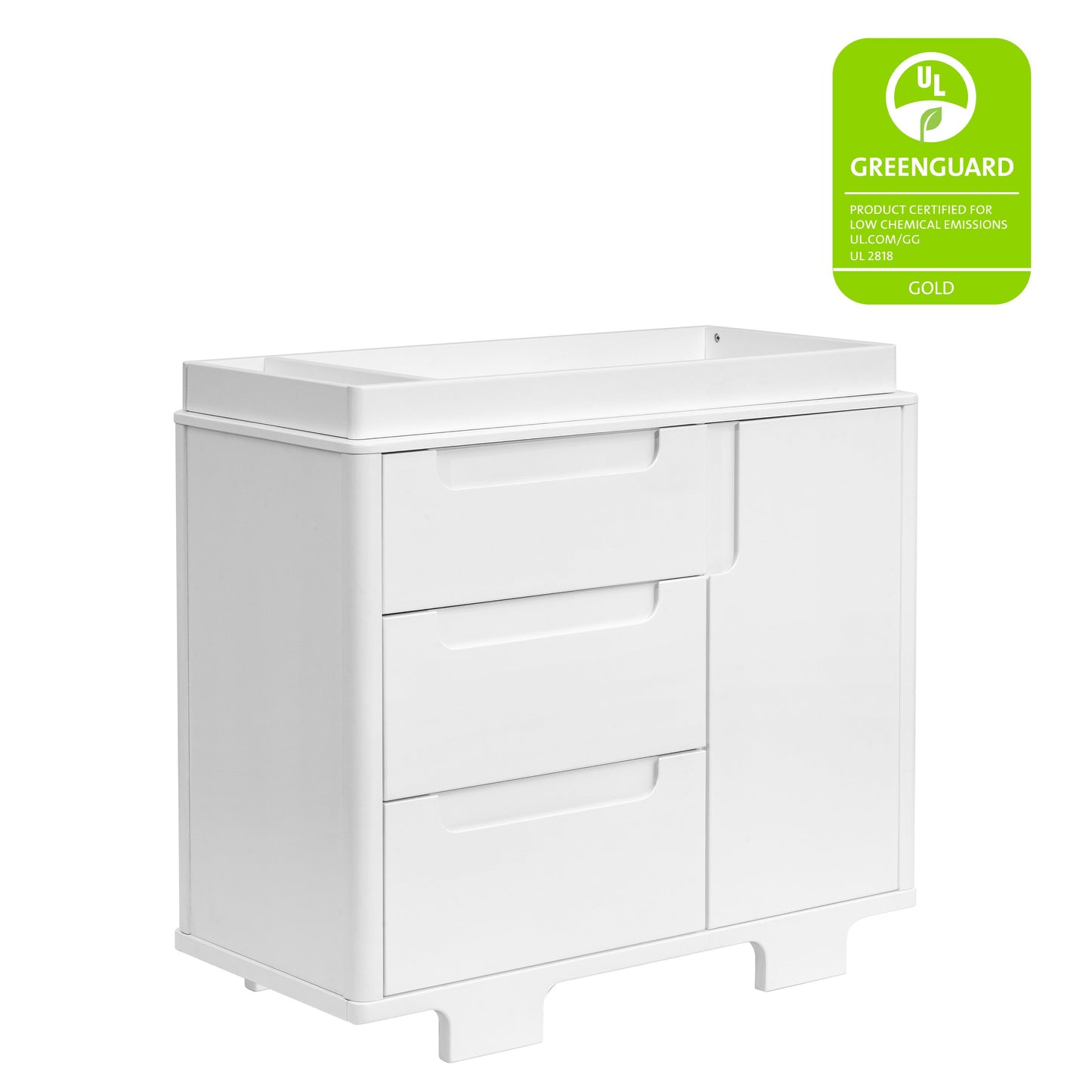 Yuzu 3-Drawer Changer Dresser in White/Natural