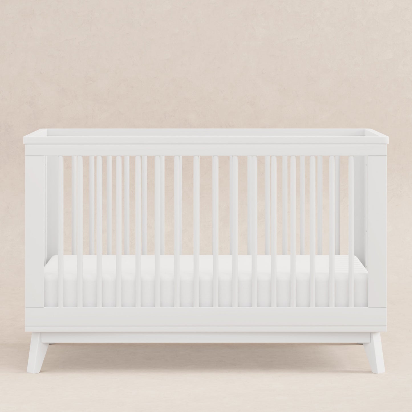Scoot 3-in-1 Convertible Crib w/ToddlerBedConversion Kit in White/WashedNatural