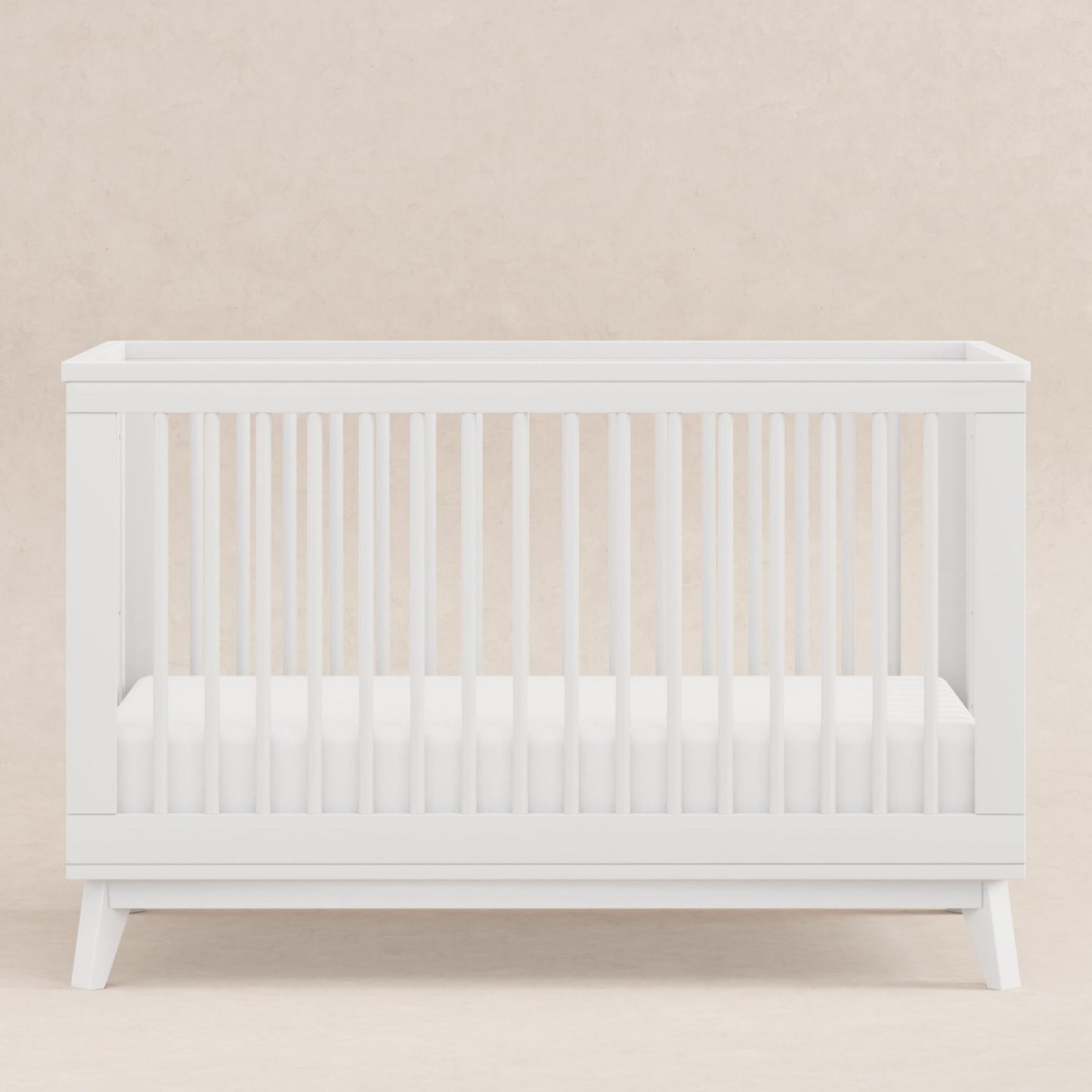 Scoot 3-in-1 Convertible Crib w/ToddlerBedConversion Kit in White/WashedNatural