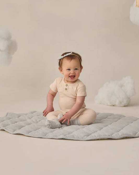 QUINCY MAE RIBBED HENLEY BODYSUIT ECRU