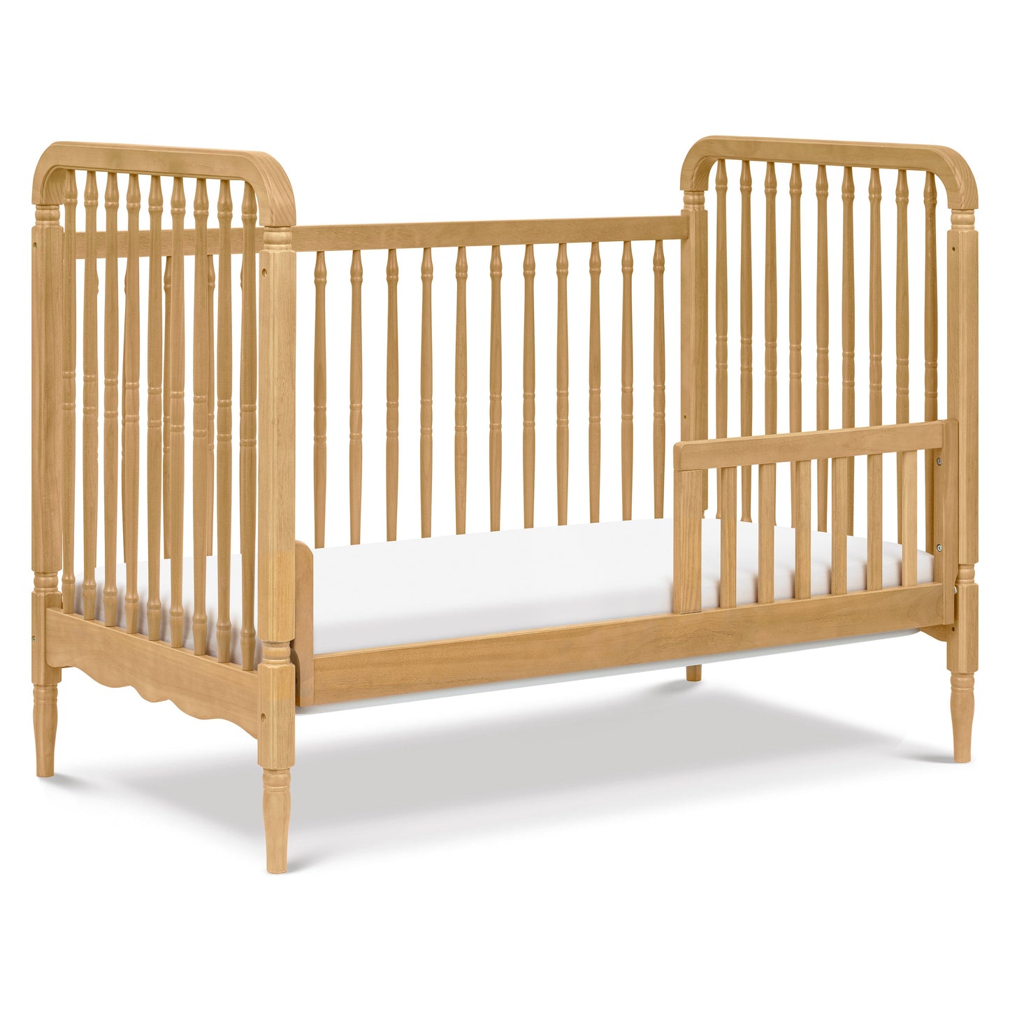 Liberty 3-in-1 Convertible Spindle Crib w/Toddler Bed Conversion Kit in Dusty Rose