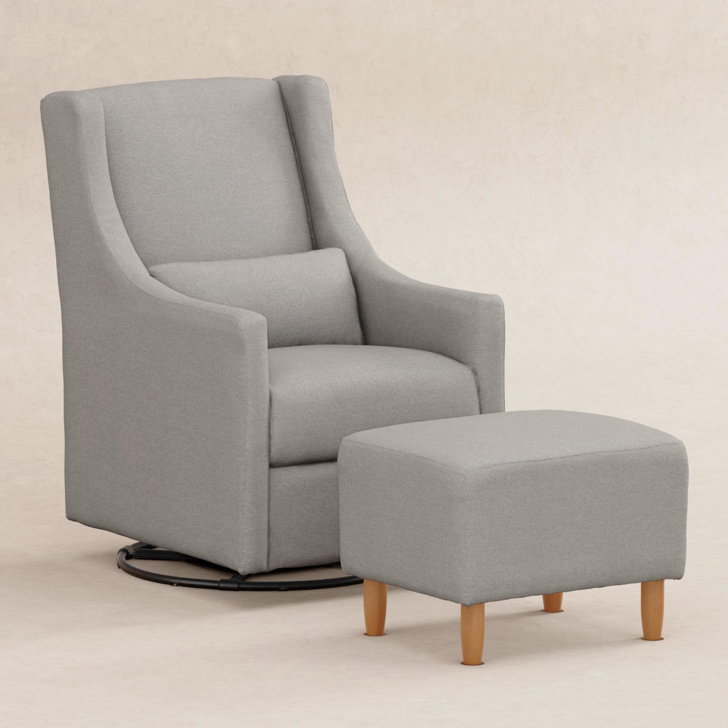 BABYLETTO TOCO SWIVEL GLIDER AND OTTOMAN IN ECO-PERFORMANCE FABRIC | WATER REPELLENT & STAIN RESISTANT