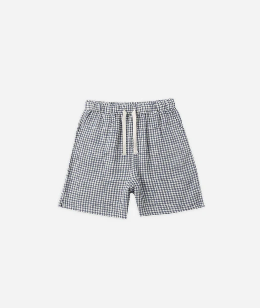 RYLEE + CRU PERRY SHORT GINGHAM MARINE