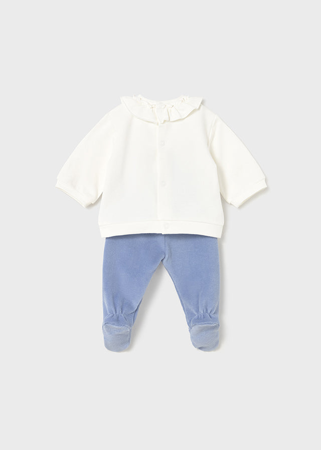 MAYORAL GIRL PANTS AND SWEATER SET DREAM BLUE