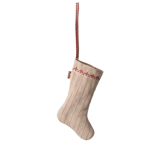 MAILEG STOCKING ORNAMNE,T STRIPE - SAND