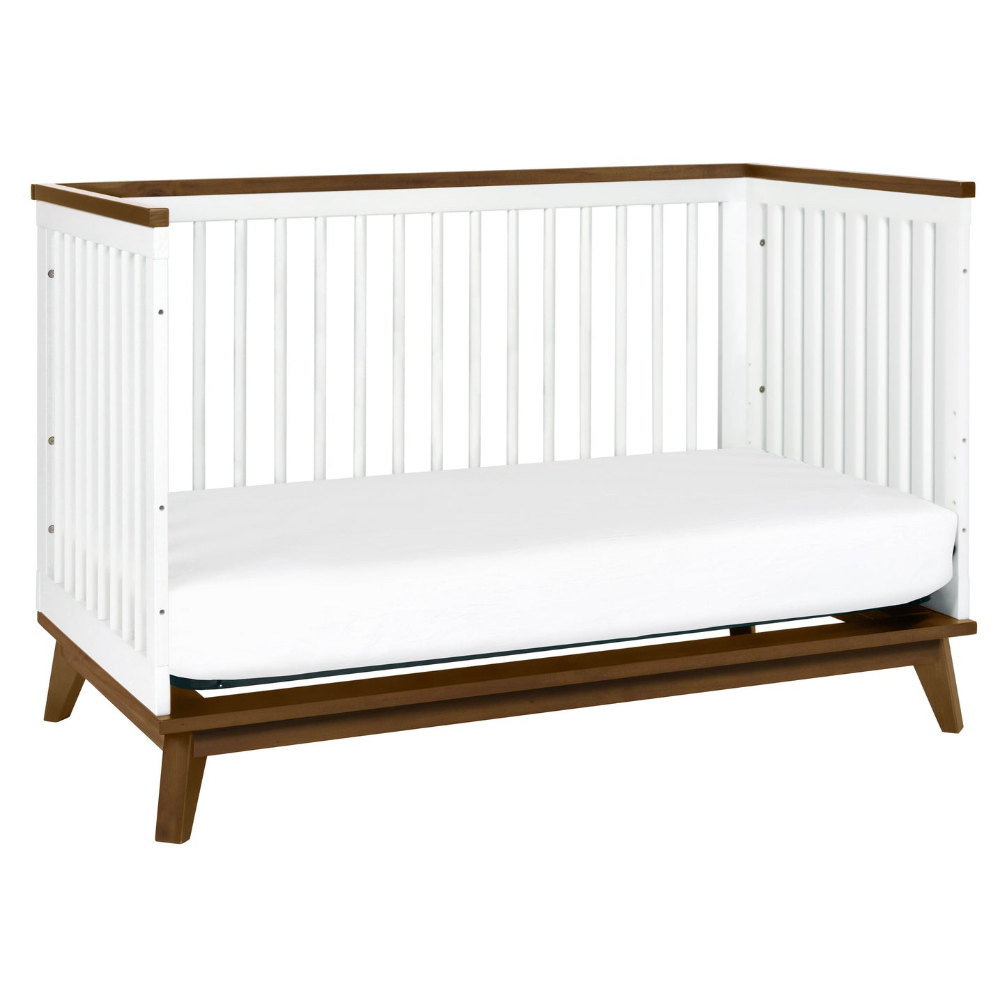 Scoot 3-in-1 Convertible Crib w/ToddlerBedConversion Kit in White/WashedNatural