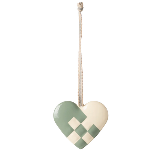 MAILEG METAL ORNAMENT, SMALL HEART- MINT