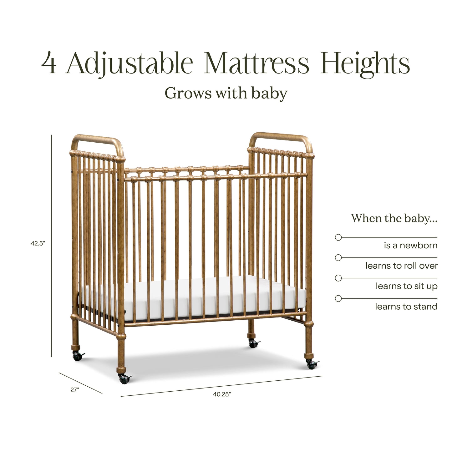 NAMESAKE ABIGAIL 3-IN-1 CONVERTIBLE MINI CRIB
