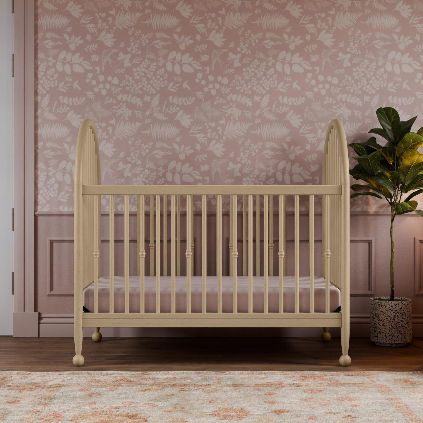 Alouette 3-in-1 Convertible Spindle Crib in Washed Pine