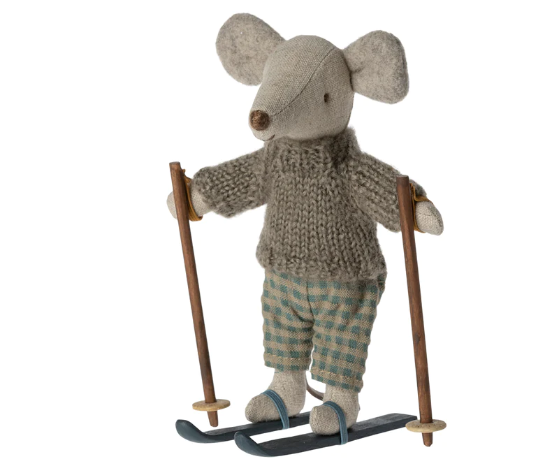 MAILEG WINTER MOUSE WITH SKI SET, BIG BROTHER