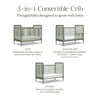 Liberty 3-in-1 Convertible Spindle Crib w/Toddler Bed Conversion Kit in Dusty Rose