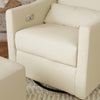 Kiwi Glider Recliner w/ Electronic Control and USB in Ivory Boucle w/Gold Base