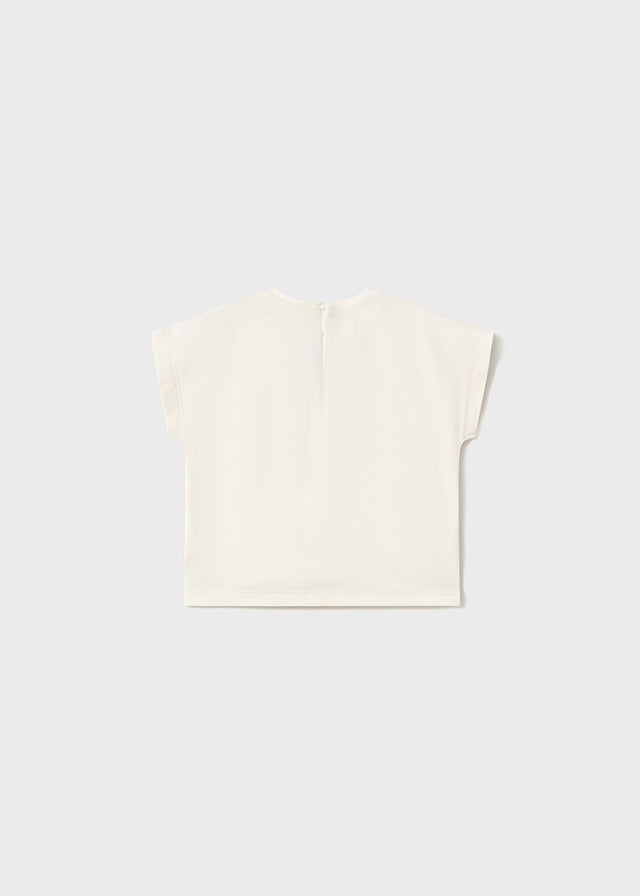 MAYORAL T-SHIRT WITH CROCHET APPLIQUEST