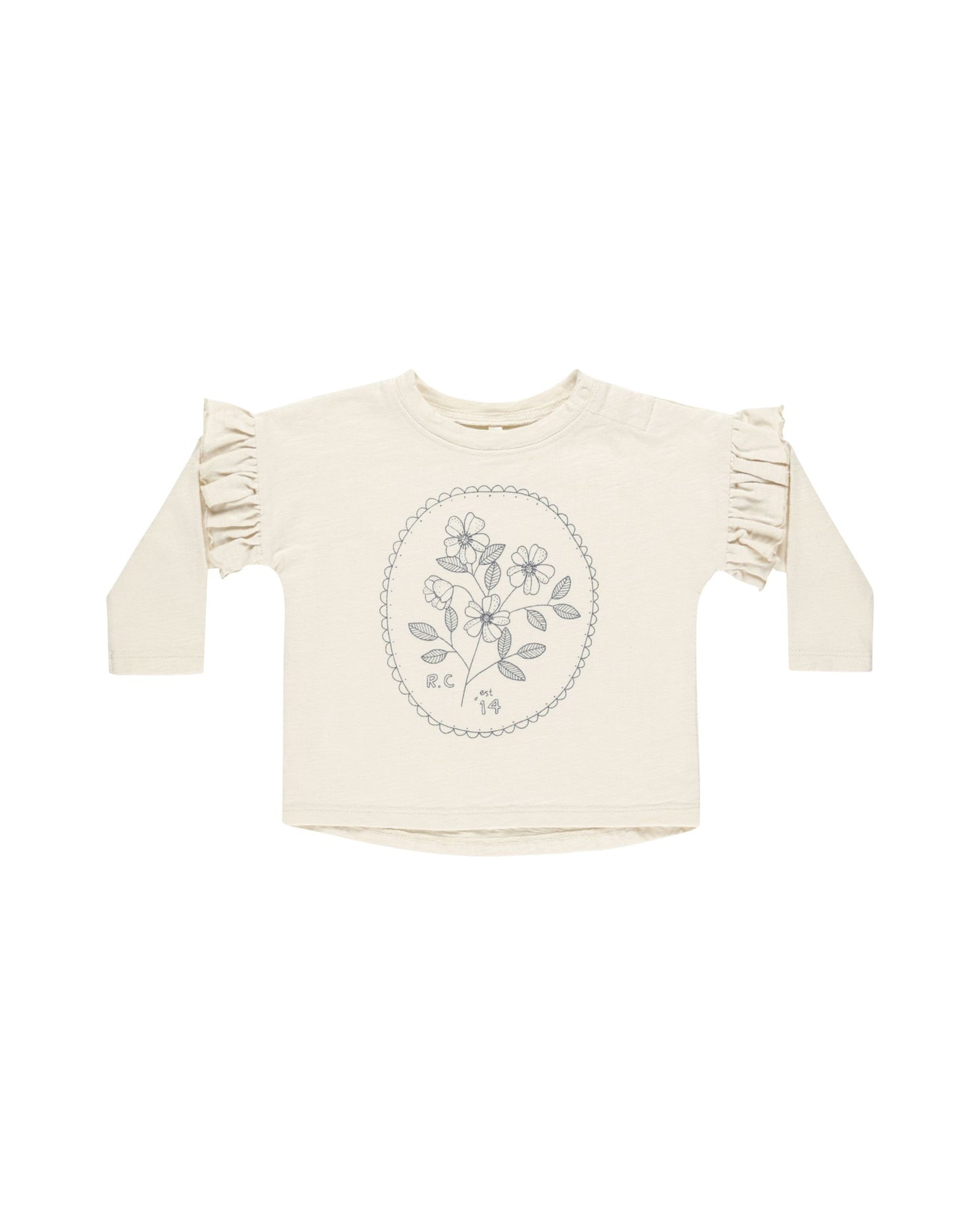 RYLEE + CRU RUFFLE LONG SLEEVE TEE - WILDFLOWER