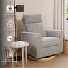 Willa Power Glider Recliner w/ adj. headrest & USB in Performance Grey Eco-Weave w/Light Wood Base