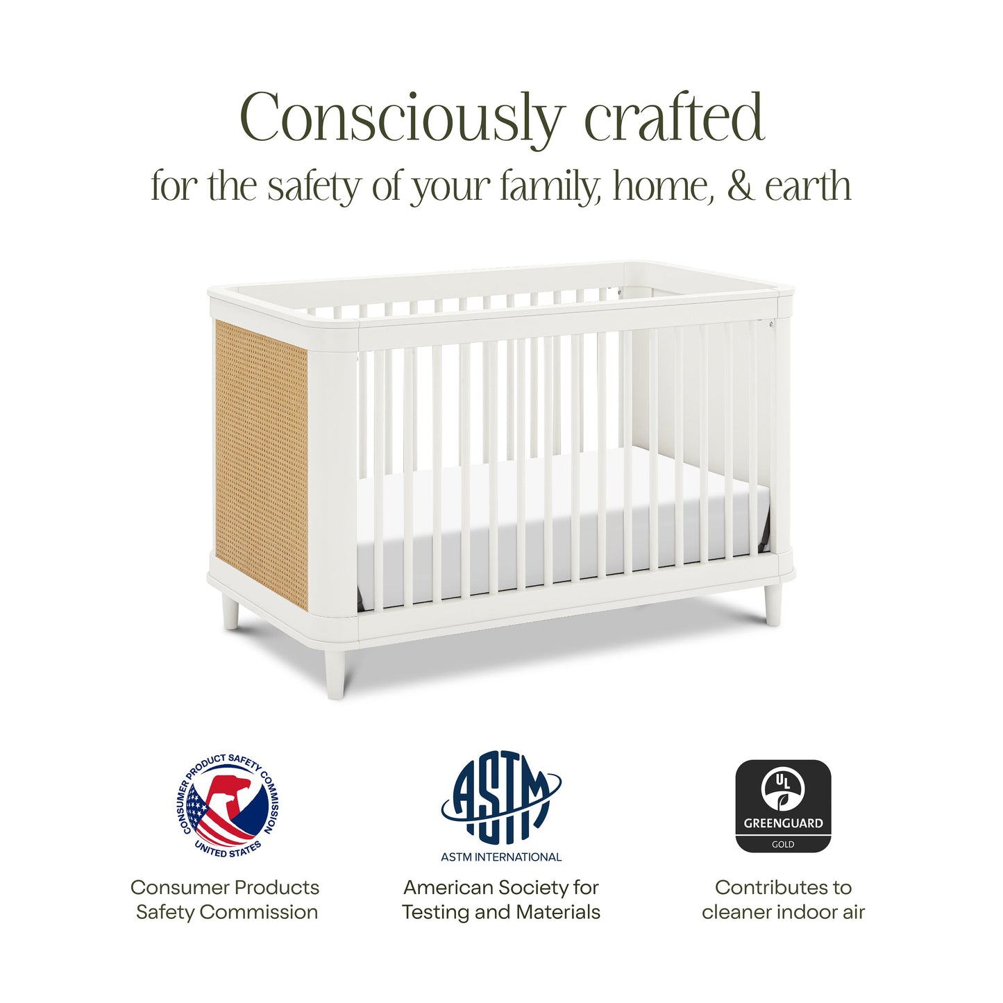 NAMESAKE MARIN WITH CANE 3-IN-1 CONVERTIBLE CRIB
