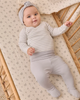 QUINCY MAE SIDE SNAP BODYSUIT + PANT SET CLOUD STRIPE