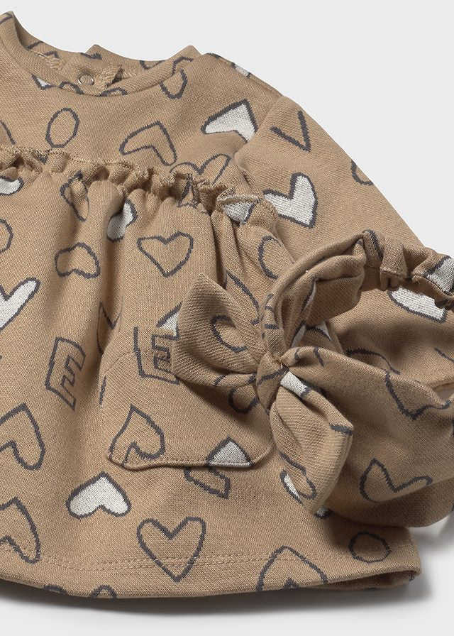 MAYORAL HEART JACQUARD DRESS WITH HEADBAND