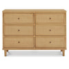 Marin with Cane 6 Drawer Assembled Dresser in Warm White and Honey Cane