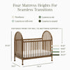 Alouette 3-in-1 Convertible Spindle Crib in Washed Pine