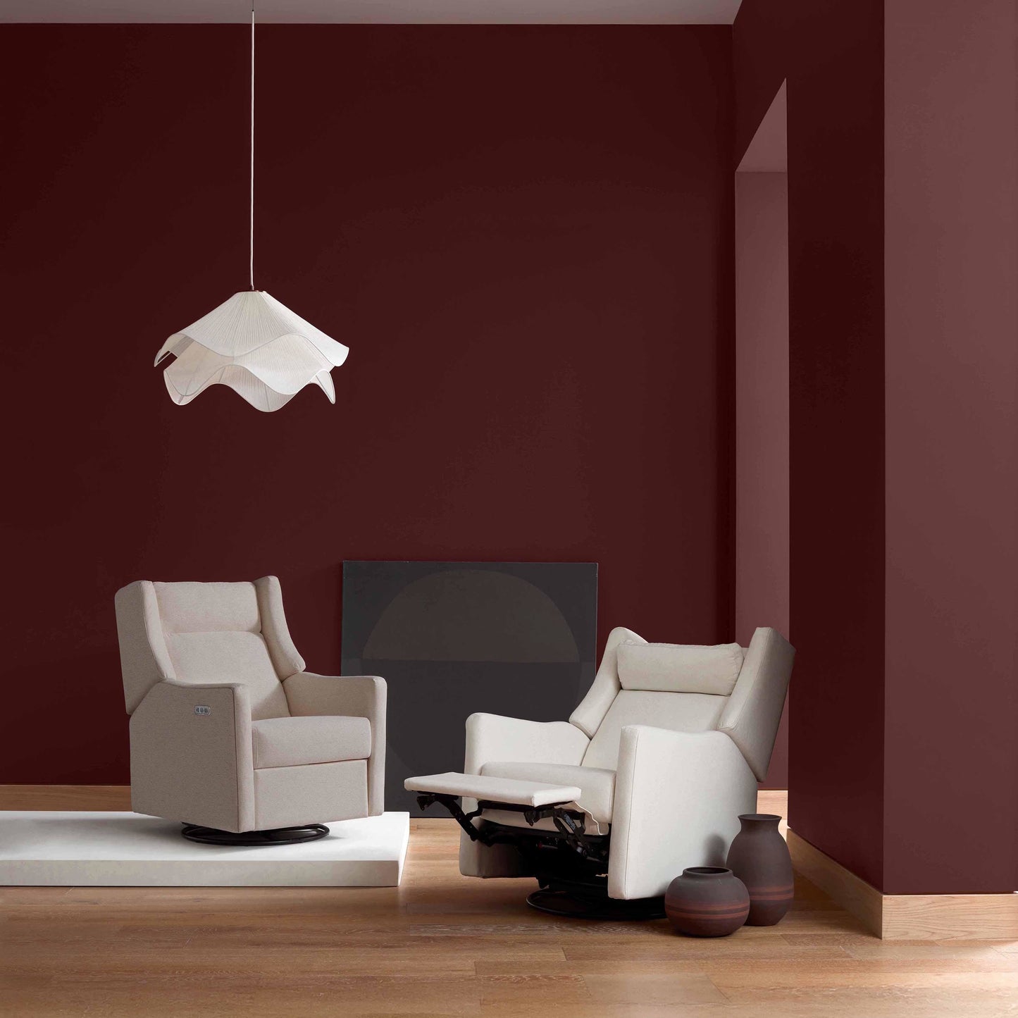 Kiwi Plus Power Glider Recliner w/ Power Headrest in Performance Beach Eco-Weave