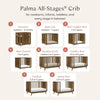 BABYLETTO PALMA 8-IN-1 CONVERTIBLE ALL-STAGES CRIB WITH BASSINET & TODDLER BED KIT