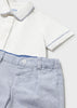 MAYORAL LINEN SHORTS AND SHIRT 2-PIECE SET
